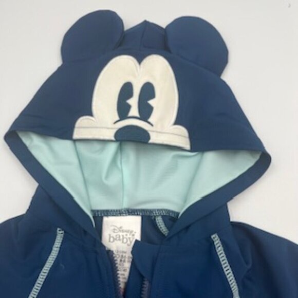 New Mickey Mouse Disney Hooded Rash guard Swim TopToddler Baby Boy Size 12-18 Mo - Picture 4 of 8